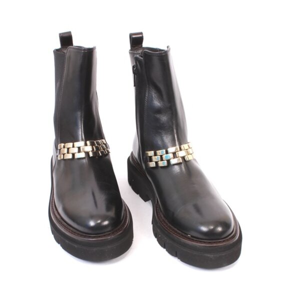 Luca Grossi 217 Black Leather Elastic Zip-Up Ankle Boots - Picture 2 of 8